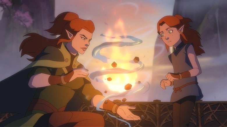 Vilya summons elements with young Keyleth