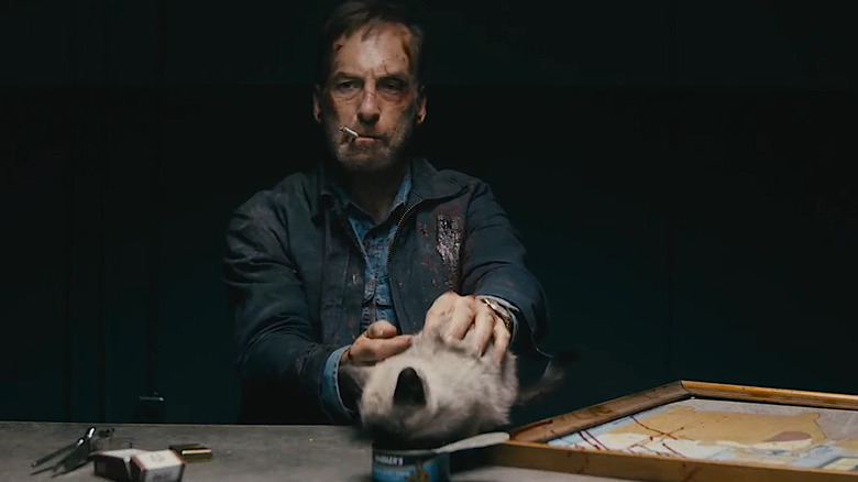 Bloody Bob Odenkirk feeds kitten