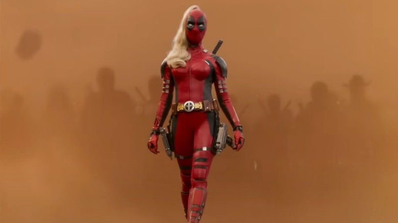 Lady Deadpool walking