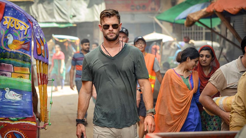 Chris Hemsworth as Tyler Rake in Extraction