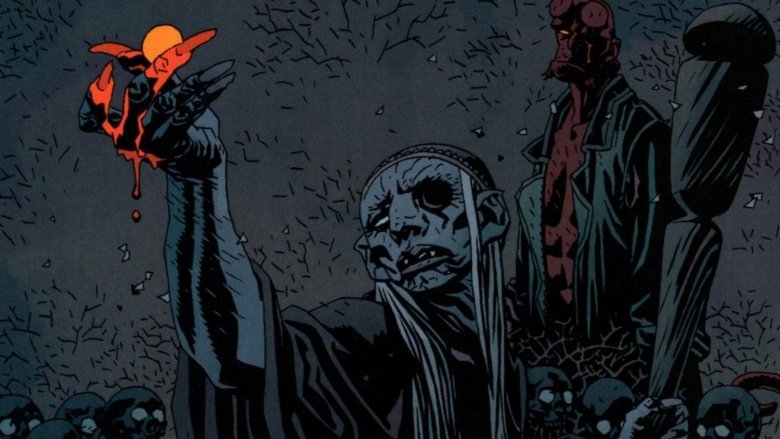 Hellboy giving Baba Yaga his eye