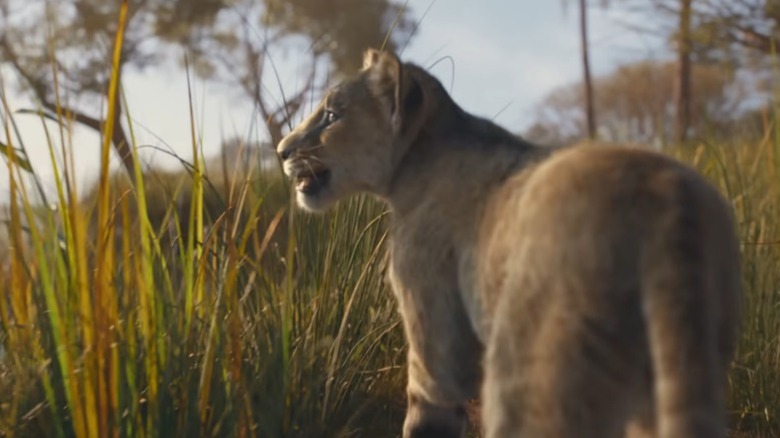 Mufasa: The Lion King's young Taka smiling while looking to his side