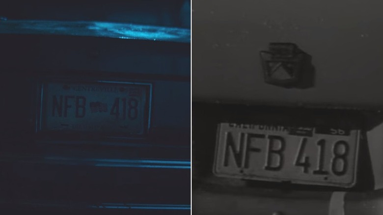 License plate with a flag left, California license plate right