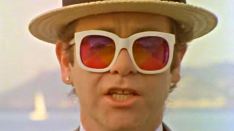 Elton John in his video for "I'm Still Standing"