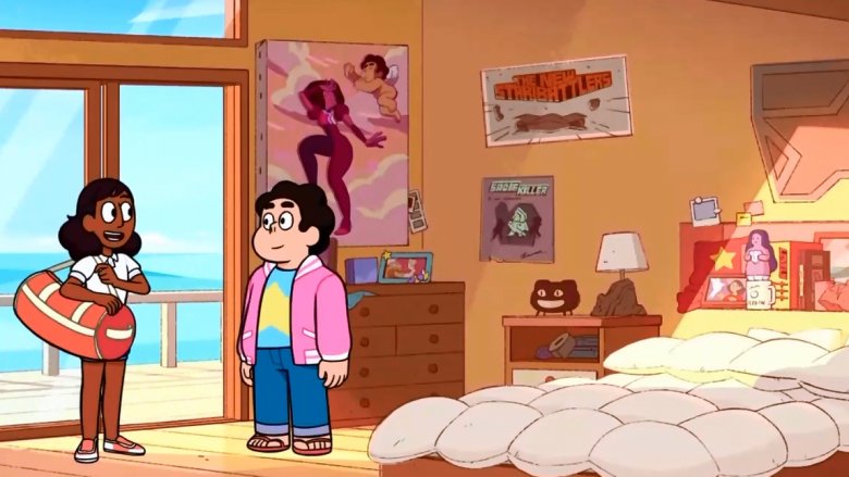 Connie Maheswaran and Steven Universe in Steven's bedroom in "Steven Universe: The Movie"