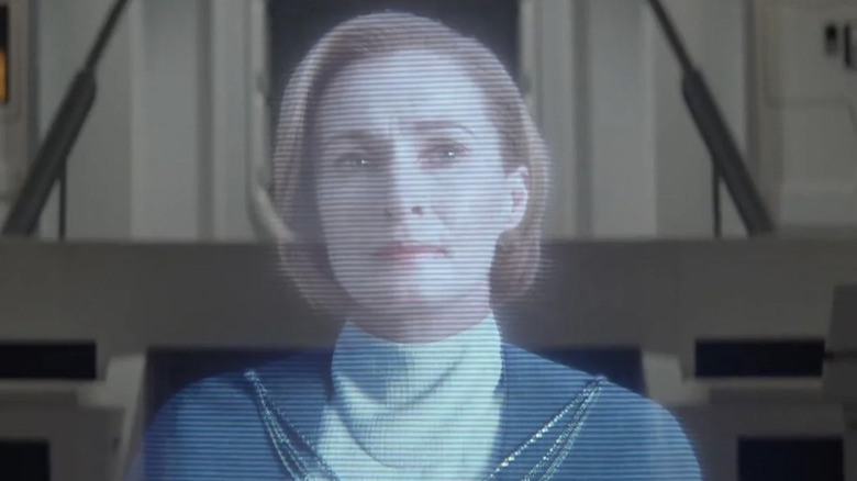 Mon Mothma speaking via hologram