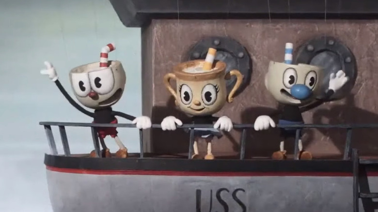 Cuphead, Mugman, and Ms. Chalice