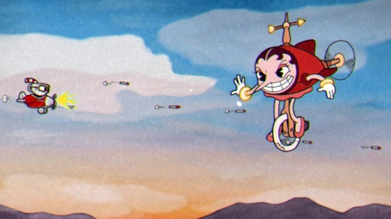 Cuphead fighting Hilda Berg