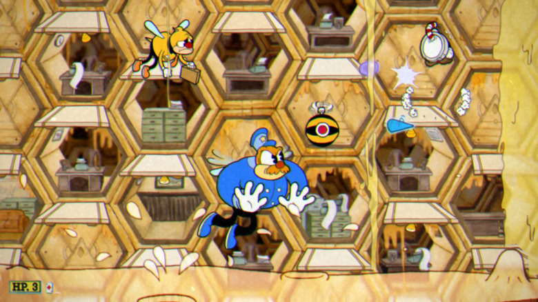 Cuphead fighting Rumor's police bee