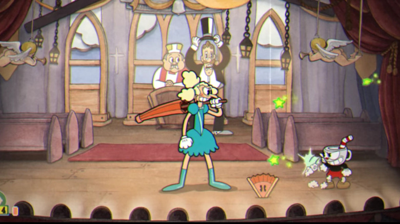 Cuphead fighting Sally Stageplay