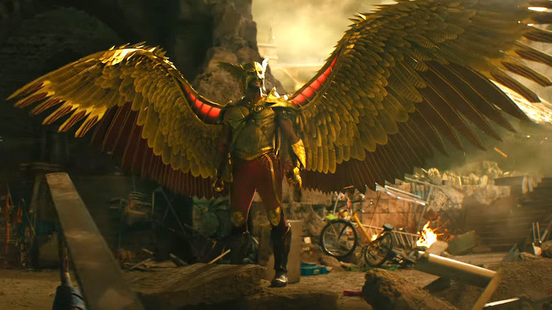 Hawkman extending his wings