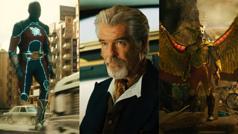 Noah Centineo, Pierce Brosnan, and Aldis Hodge in Black Adam