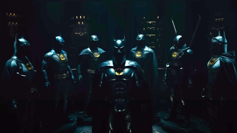 All the Batsuits lined up