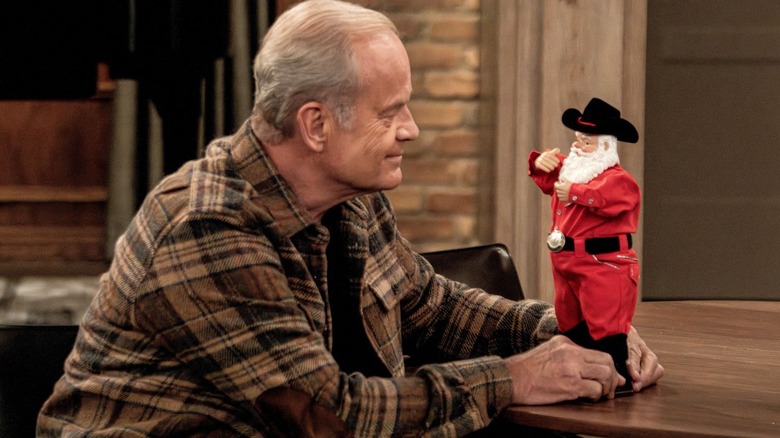 Frasier looks at cowboy Santa