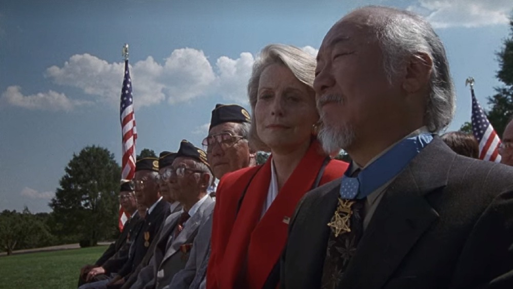 Mr. Miyagi at a military celebration