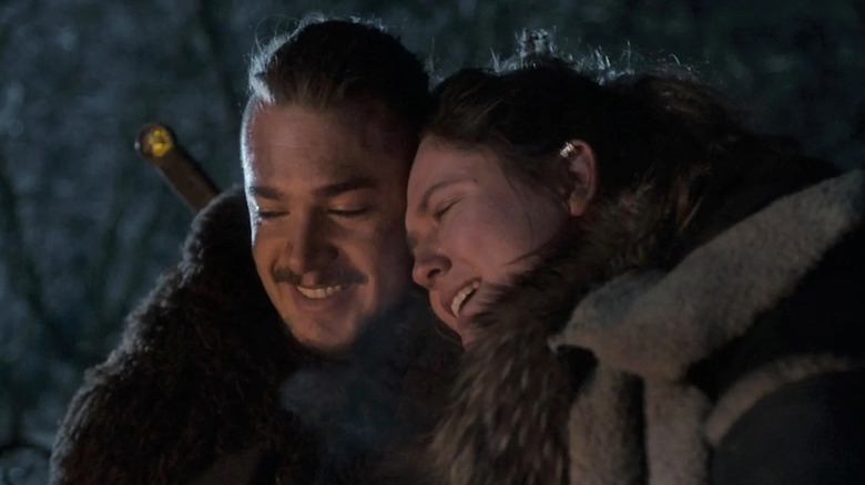 Uhtred and Brida laugh