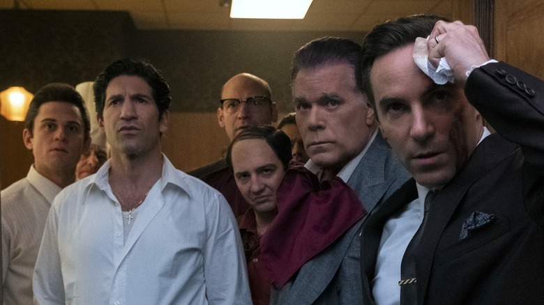 Billy Magussen, Jon Bernthal, Corey Stoll, John Magaro, Ray Liotta and Allesandro Nivola in "The Many Saints of Newark" 