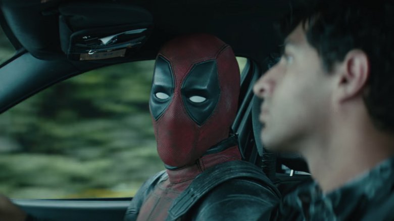 Deadpool and Dopinder in car