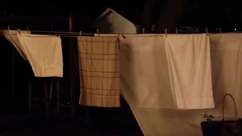 Laundry in the Halloween trailer