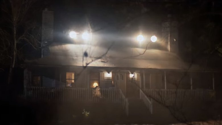 Laurie Strode's house with spotlights