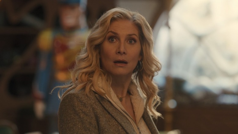 Elizabeth Mitchell looking startled