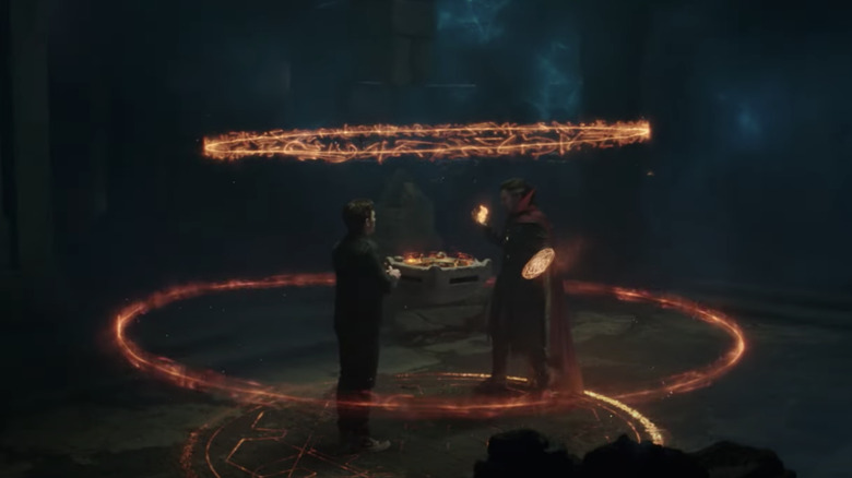 Doctor Strange and Peter in magic circle