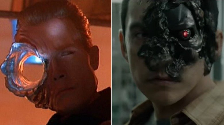 Stills from Terminator 2: Judgment Day and Terminator: Dark Fate trailer