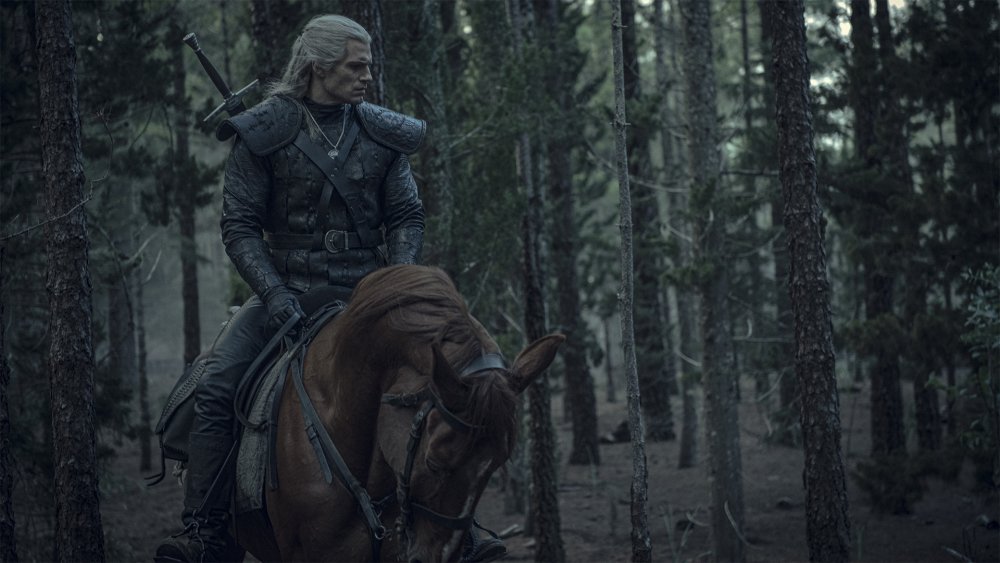 Geralt riding Roach in the Witcher