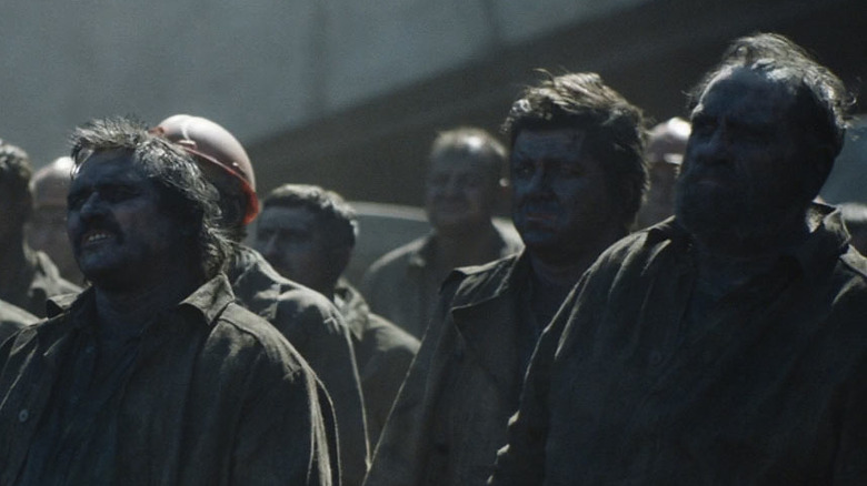 James Cosmo with other miners in Chernobyl