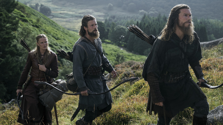 Freydis, Harald, and Leif walking