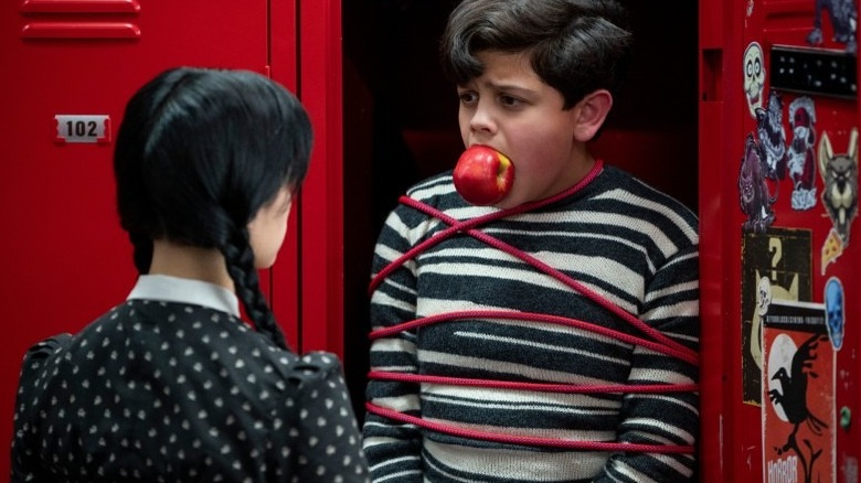 Wednesday sees Pugsley in locker