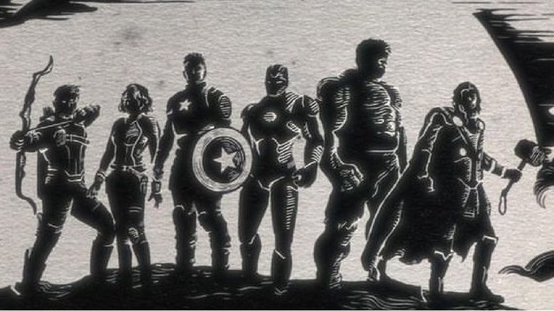 The original six Avengers in the intro of Werewolf by Night