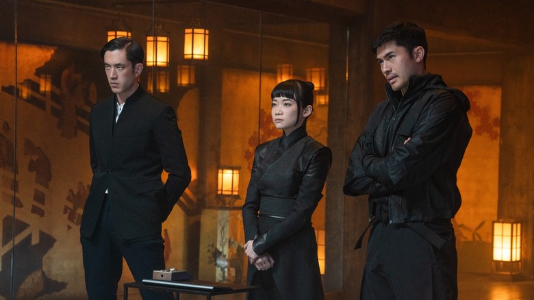 Andrew Koji, Haruka Abe and Henry Golding in "Snake Eyes: G.I. Joe Origins"