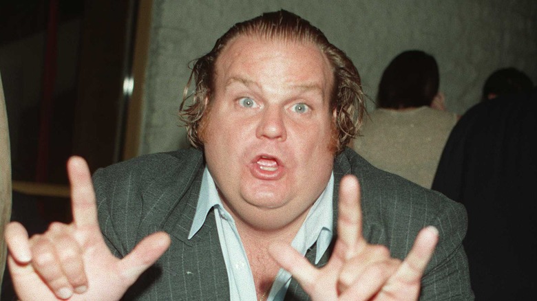 Chris Farley devil horn fingers