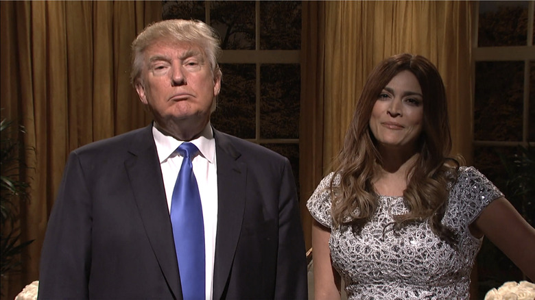 Donald Trump and Cecily Strong as Melania Trump