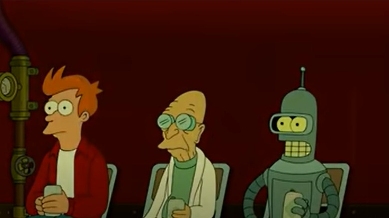 Fry Bender and Dr. Farnsworth drink beer