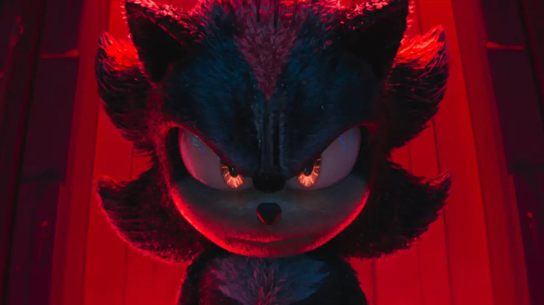 Shadow the Hedgehog glaring at the camera