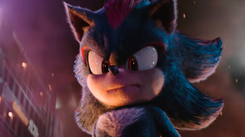 Shadow looking down at Sonic