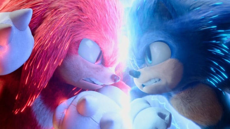 knuckles and sonic clashing