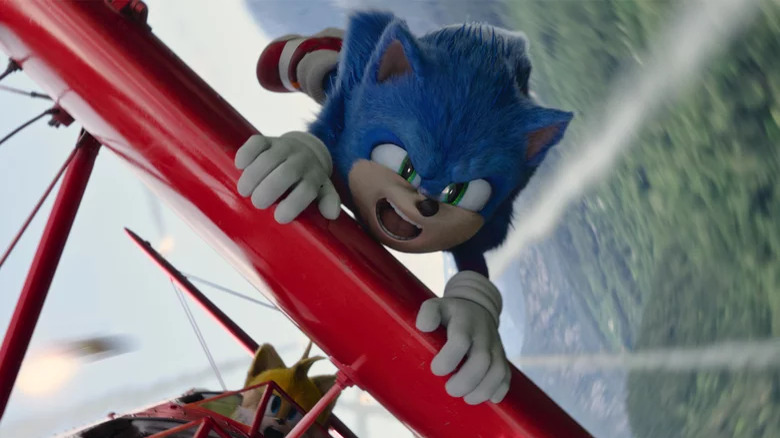 Sonic hanging on a plane