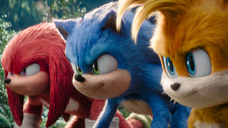 Knuckles, Sonic, and Tails together in Sonic the Hedgehog 3