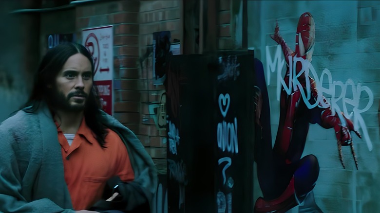 Spider-Man mural in Morbius 