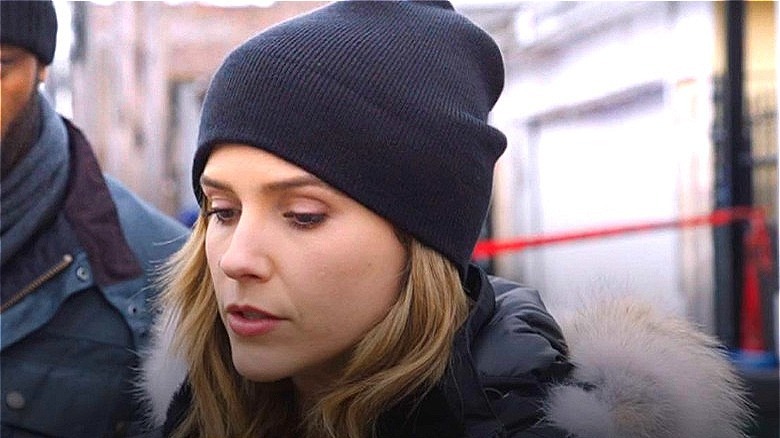 Sophia Bush wearing stocking cap