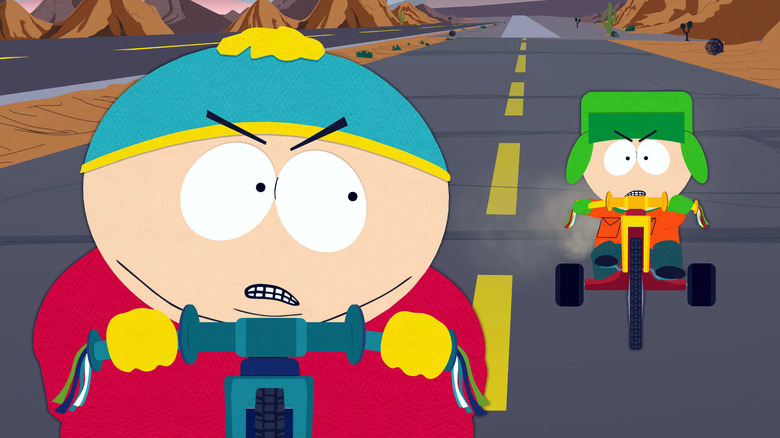 Kyle chasing Cartman