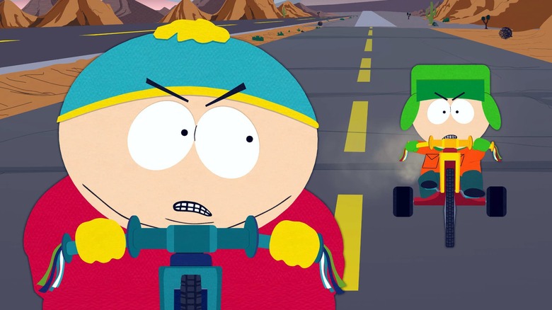 Kyle chases Cartman