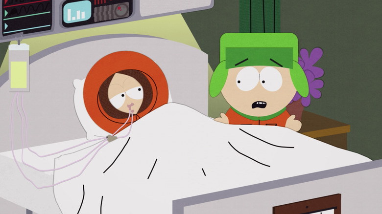 Kenny dies in a hospital bed