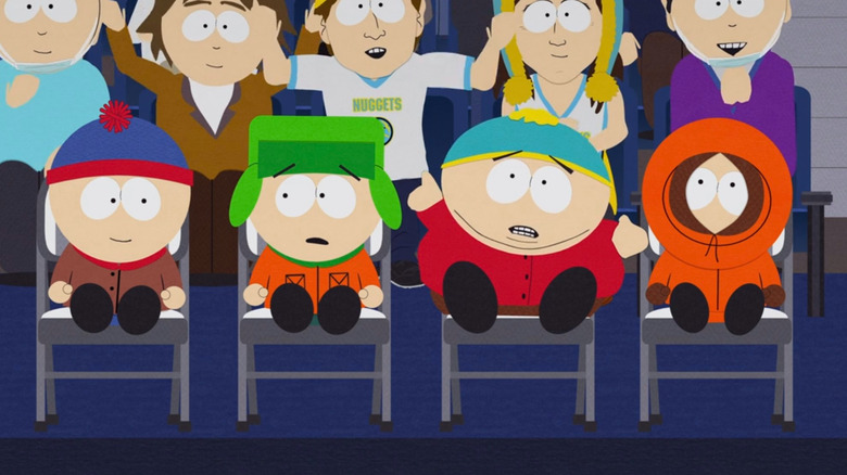 South Park friends sitting together