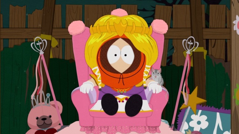 Princess Kenny sits on a throne 