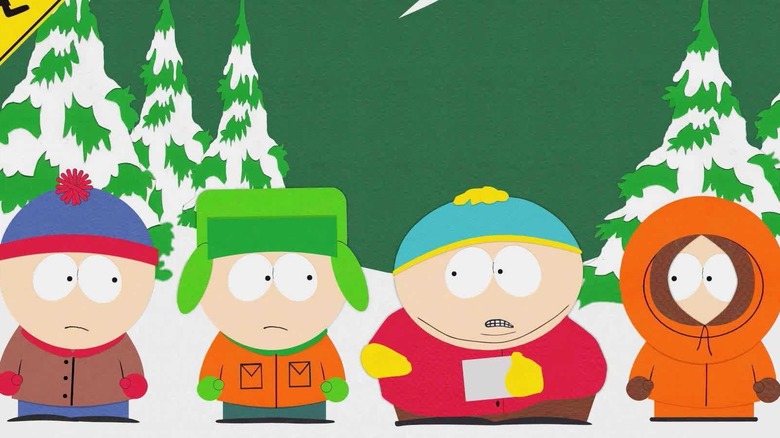 Cartman has a note for Stan, Kyle, and Kenny