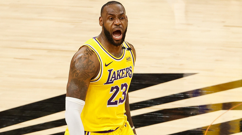 LeBron James in Lakers jersey